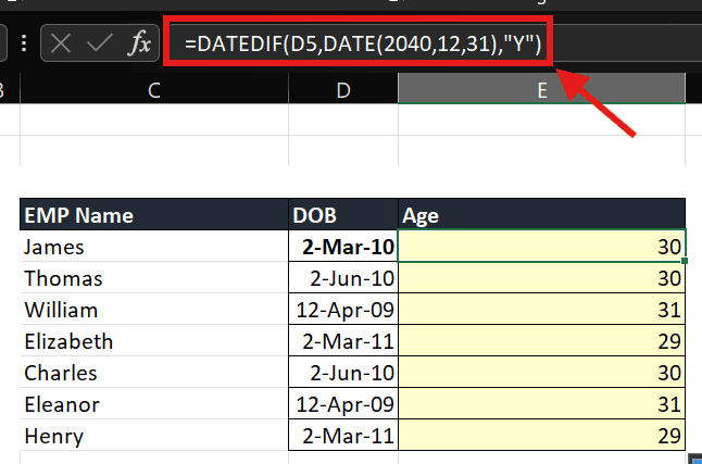 CALCULATING AGE IN A CERTAIN YEAR