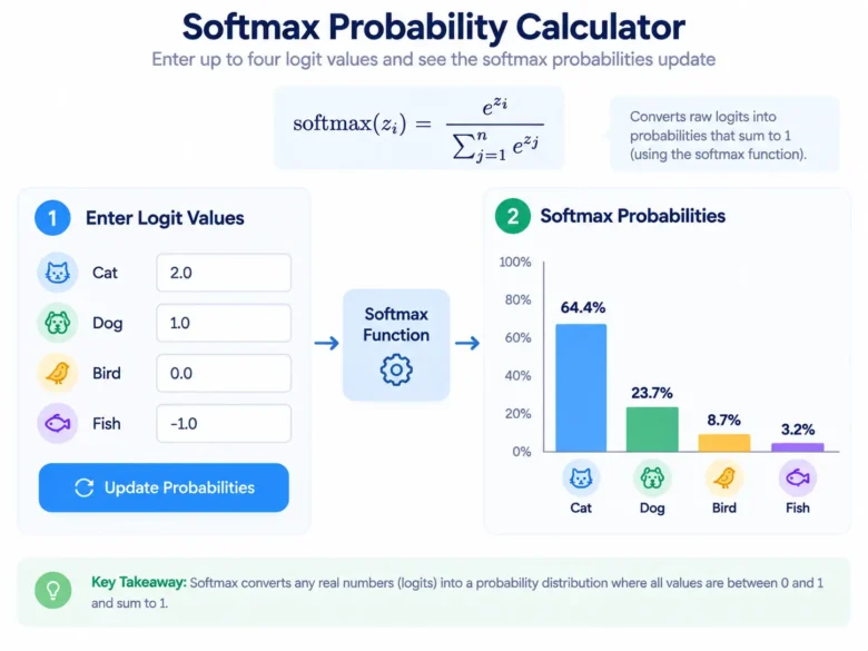 Interactive Softmax Calculator